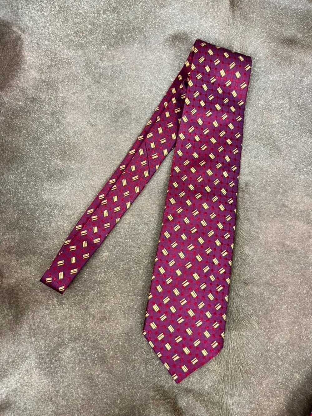 Canali Geometric Lines Abstract Silk Tie Made in Italy - Picture 3 of 4